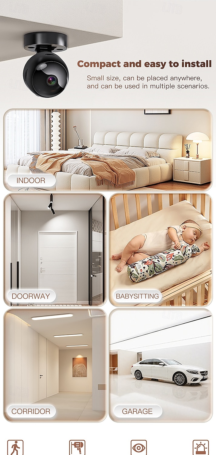 Wi-fi Surveillance Camera Featuring 1080p Hd Resolution Infrared Night Vision Motion And Sound Detection Capabilities And 360 Panoramic View. 2026 - $19.99 –P2