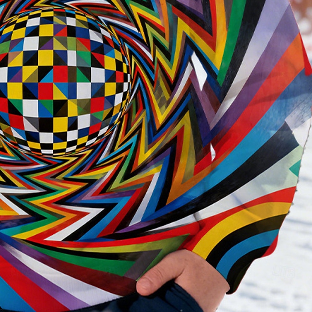 Chlapecké 3D Grafika Geometrický 3D tisk Mikina Dlouhý rukáv Jaro Podzim Módní Základní Děti 4-12 let Tričkový Venkovní Ležérní Denní Běžný 2025 - $17.49 –P3