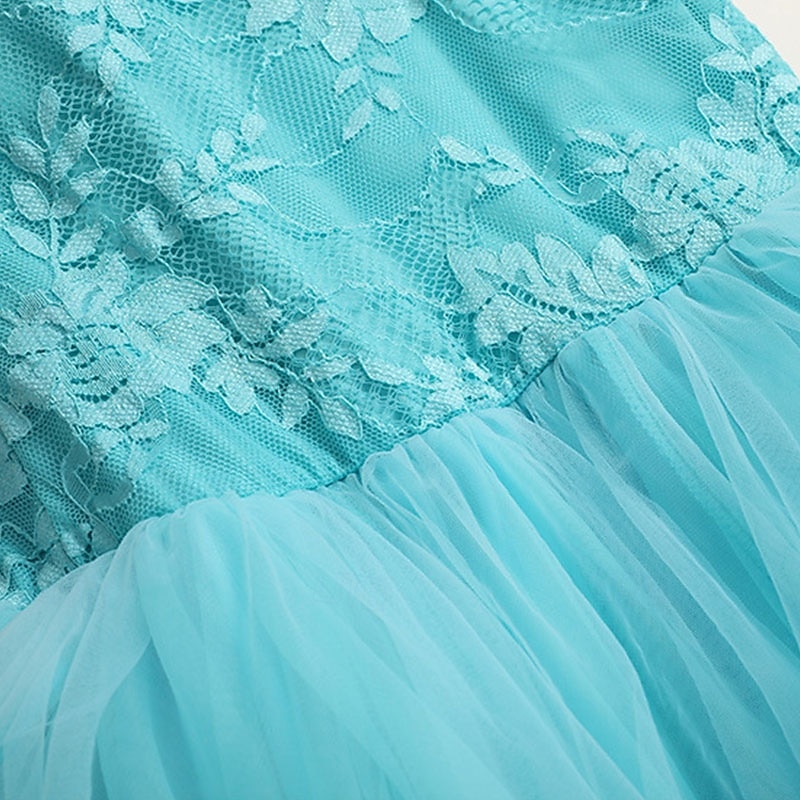 Women's Elegant Turquoise Ballroom Dance Dress Lace Long Sleeve Boat Neck Waltz Tango Modern Rumba Practice Performance Gown 2026 - $159.99 –P7