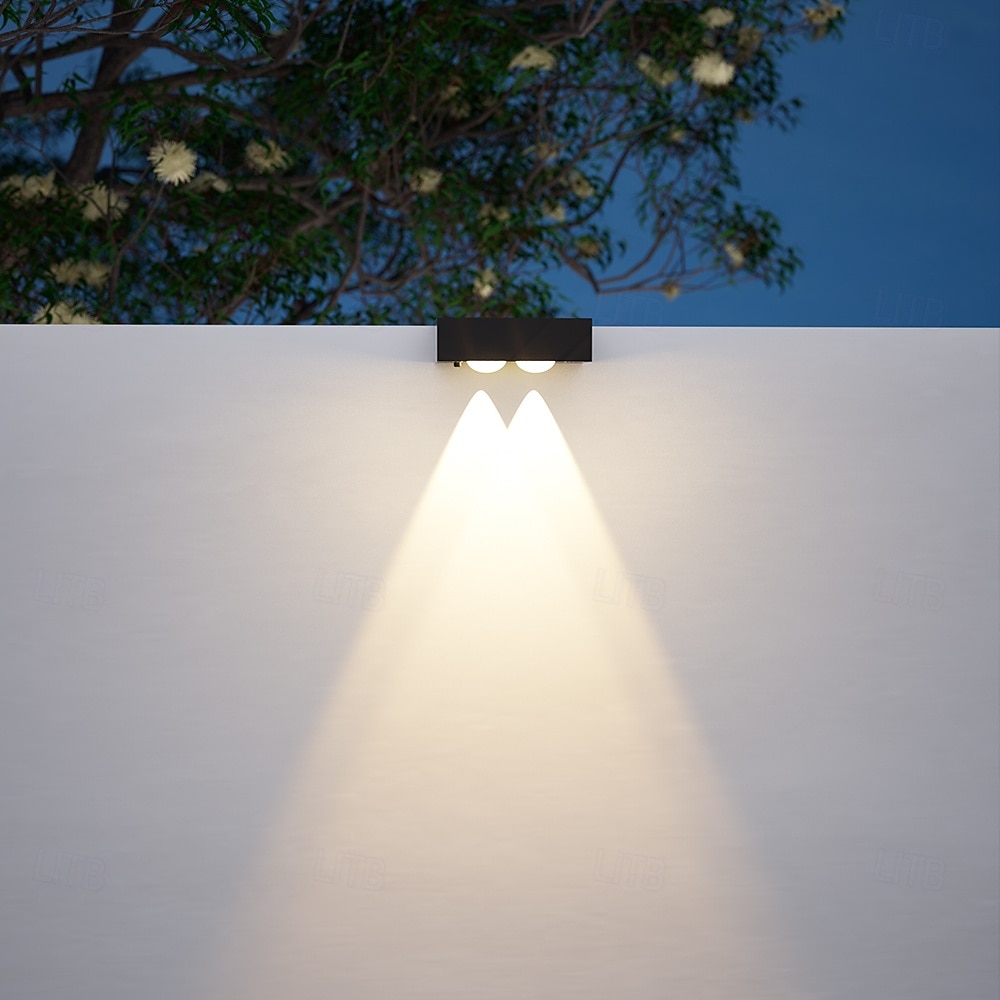 4 db napelemes, vízálló kültéri fali lámpa, 1/2/3/4 LED, villakertbe, lépcsőházba, erkélyre, kerítésbe, verandára, dekorációs világításba 2026 - $23.99 –P6