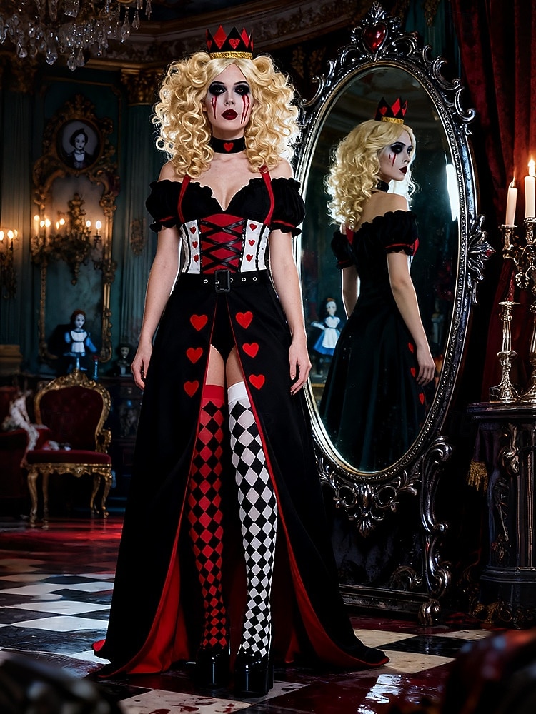 Alice in Wonderland Basm Regina inimilor Regina Roșie Venin Rochii Costum Personaje din cărțile de povești Gotic for Pentru femei Adulți Halloween Performanță Îmbrăcăminte educativă Ținute pentru 2026 - $60.99 –P10