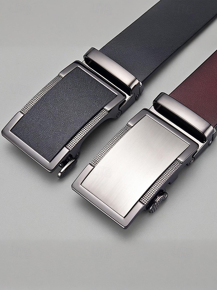 Ceinture en cuir pour homme, idéale pour Noël : cuir véritable de qualité supérieure, boucle carrée élégante, ajustable, accessoire de mode festif pour les occasions décontractées ou habillées. de 2026 ? $24.99 –P7