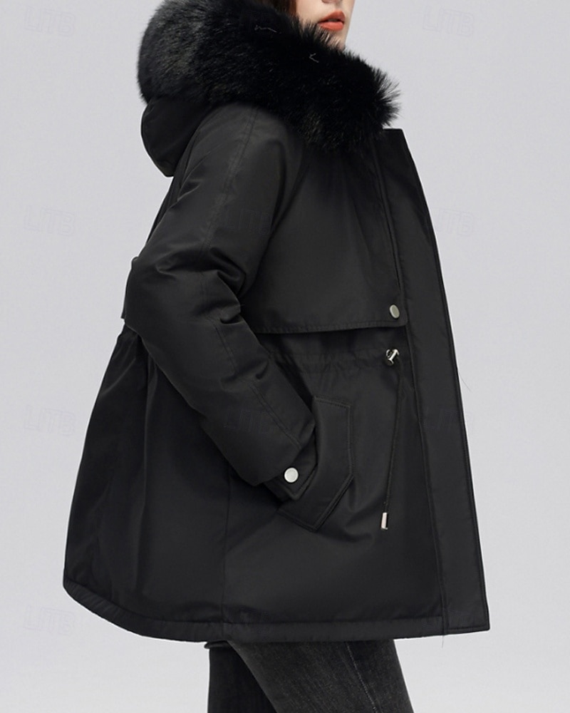 Per donna Giacca imbottita Giacca in Pile Cappotto in Pelliccia Sintetica Caldo Confortevole Cerniera Bottoni Collo in Pelliccia Casual Semplice Vacanza Streetwear Abbigliamento quotidiano Uscire del 2025 a $55.99 –P20