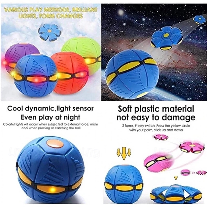 farfurie zburătoare cu minge pentru câini, farfurie magică portabilă, OZN pentru copii în aer liber și interior 2026 - $31.99 –P7