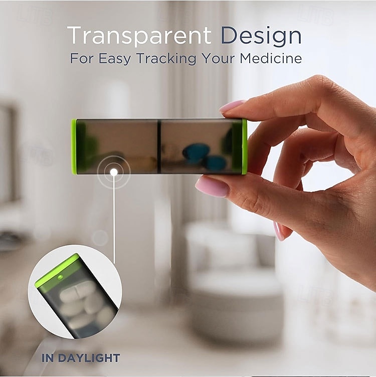 Pilulier hebdomadaire 7 jours avec 2 compartiments journaliers - format voyage, couvercle facile à ouvrir, plastique résistant, blanc - idéal pour les vitamines et l'huile de poisson &stockage de 2026 ? $21.99 –P10