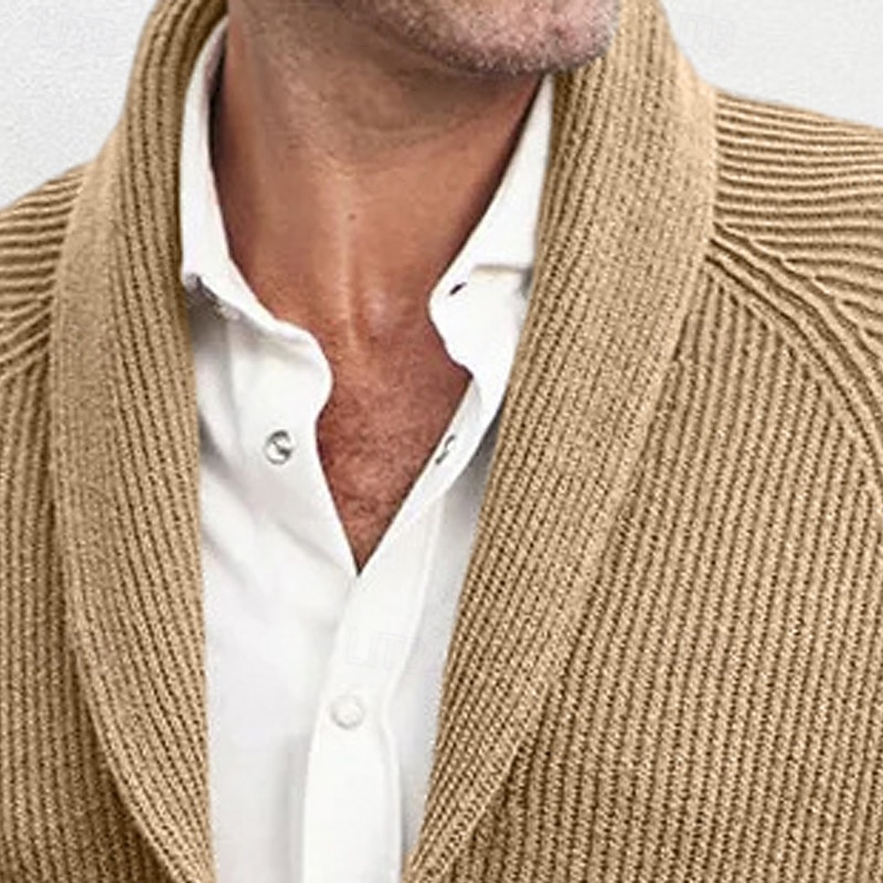 Herren Pullover Strickjacke Gerippt Stricken Normale Oberteile Knopf hoch Gestrickt Einfarbig Schalkragen Urlaub Mode Lässig Alltagskleidung Bekleidung Frühling & Herbst Herbst Winter Schwarz Braun M 2026 - $39.99 –P6
