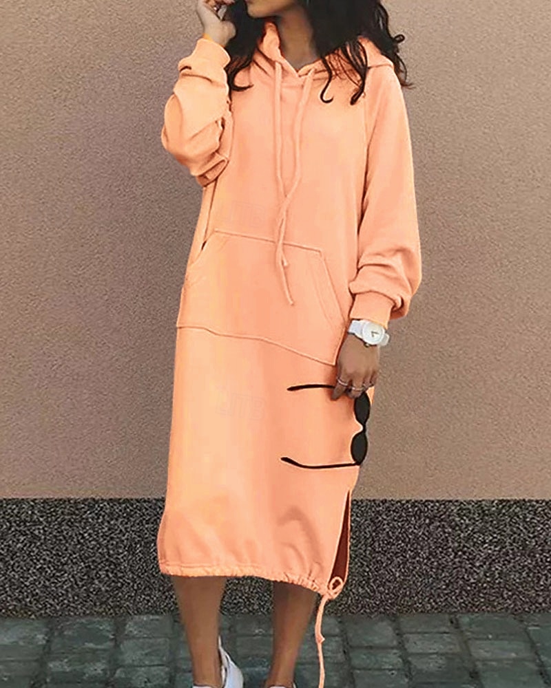 Жен. длинное платье платье макси Платье с капюшоном Повседневное платье Зимнее платье Элегантный стиль Мода Современное Повседневные на открытом воздухе Зимнее платье Свободное облегание 2026 - $25.99 –P2