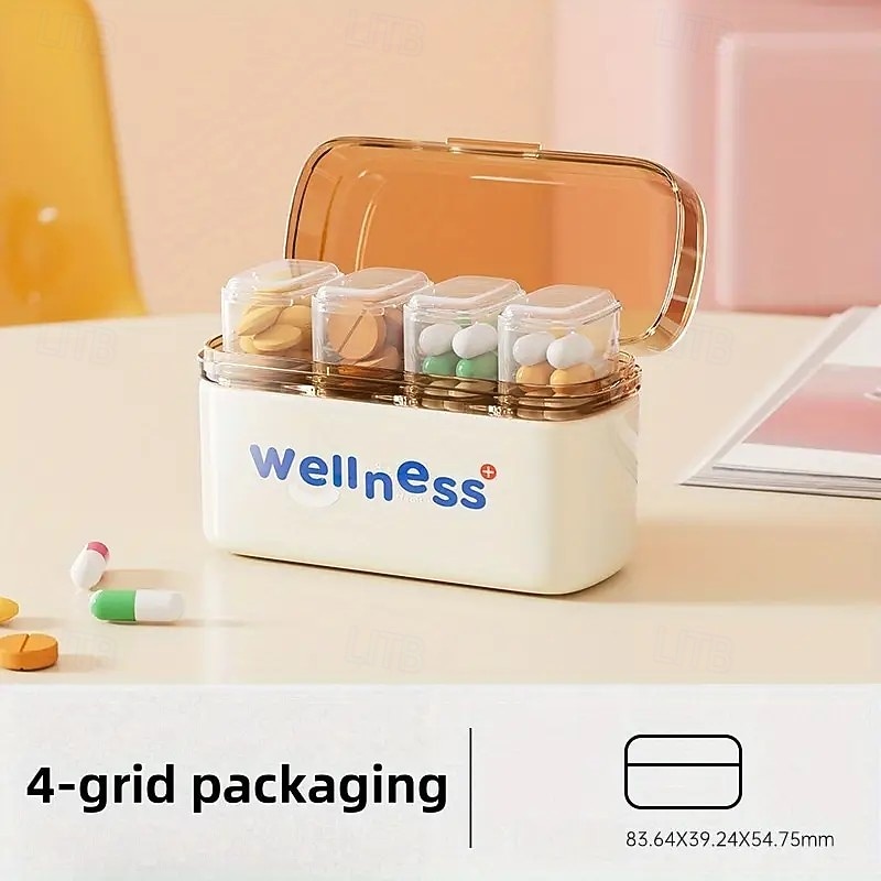 2 pastilleros portátiles con recordatorio de medicación diaria – mini frascos de medicamentos de viaje, 7 días, 3 compartimentos, impermeables &organizador a prueba de humedad 2026 - $17.49 –P5