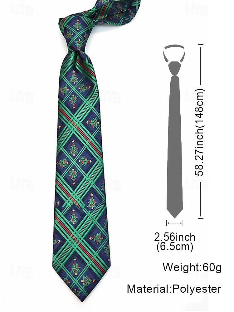 Men's Christmas Ties, Festive Holiday Patterns, Red and Green Plaid, Snowflakes, Gift-ready, Multiple Designs for Christmas Parties and Office Wear 2026 - MXN $189.15 –P7