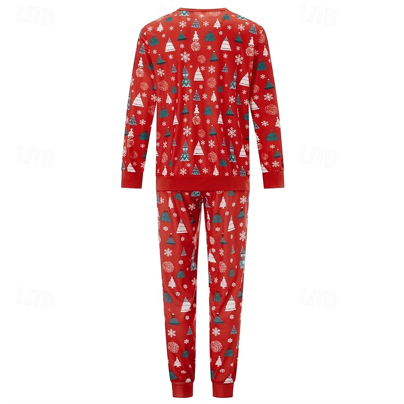 Olhar de família Natal Pijama de Natal para a Família Pijamas Conjuntos de família Gráfico Árvore de Natal Casa Imprimir Vermelho Manga Longa Diário Roupas Combinando de 2025 por $22.99 –P3