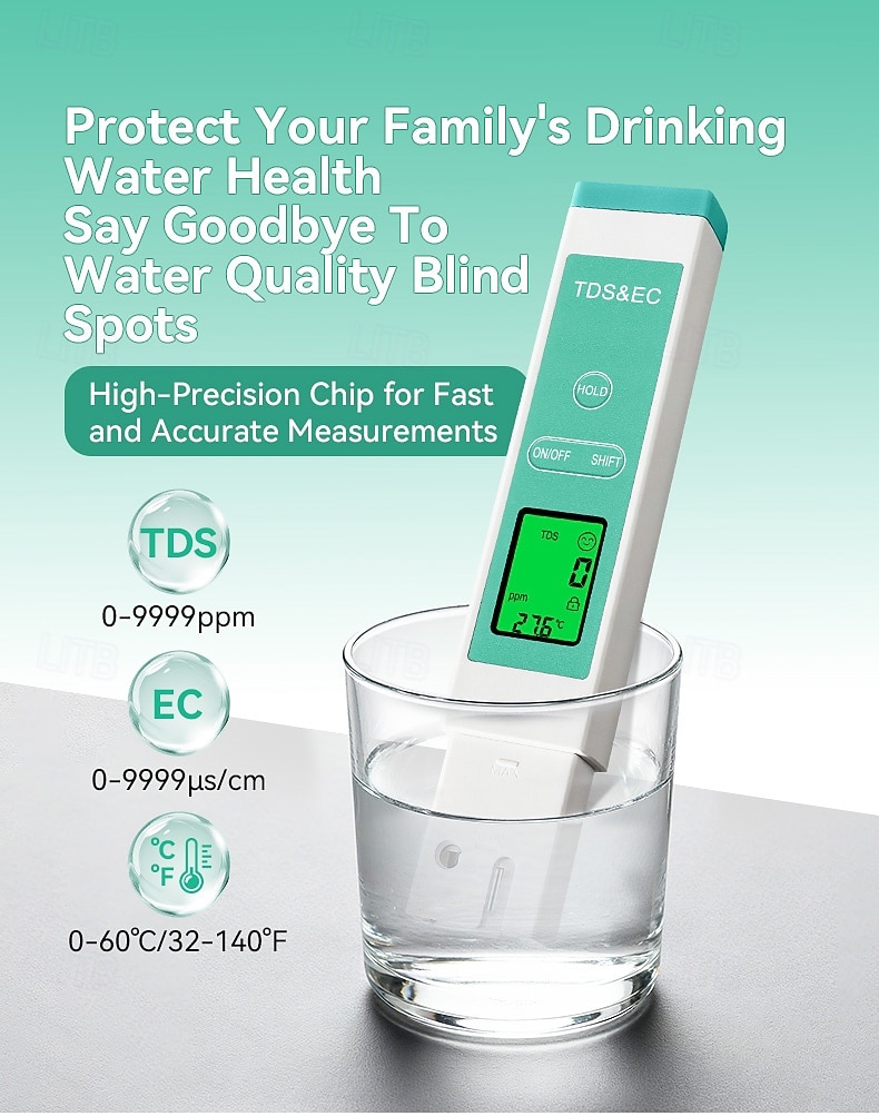 Digital Water Quality Tester Pen 3-in-1 Professional Tds Water Tester Pen Measures Tds Levels Conductivity And Temperature Suitable For Drinking Water Hydroponics Aquariums And Swimming Pools 2025 - $15.99 –P1