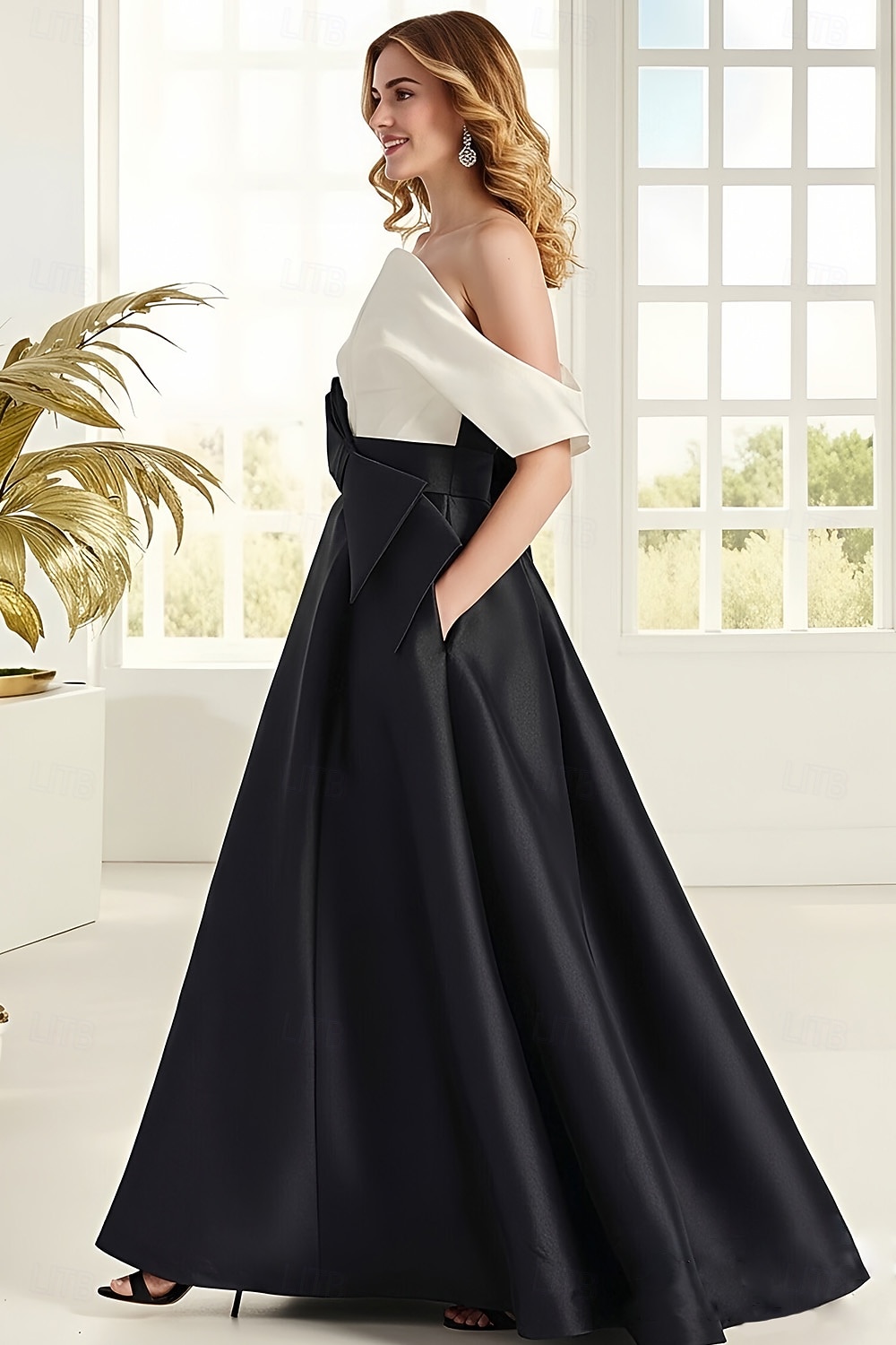 A-Line Floor Length Party Dress Cocktail Dress Wedding Guest Dress Evening Gown Elegant Sleeveless Off Shoulder Formal Pocket Satin with Pleats 2026 - $183.99 –P3