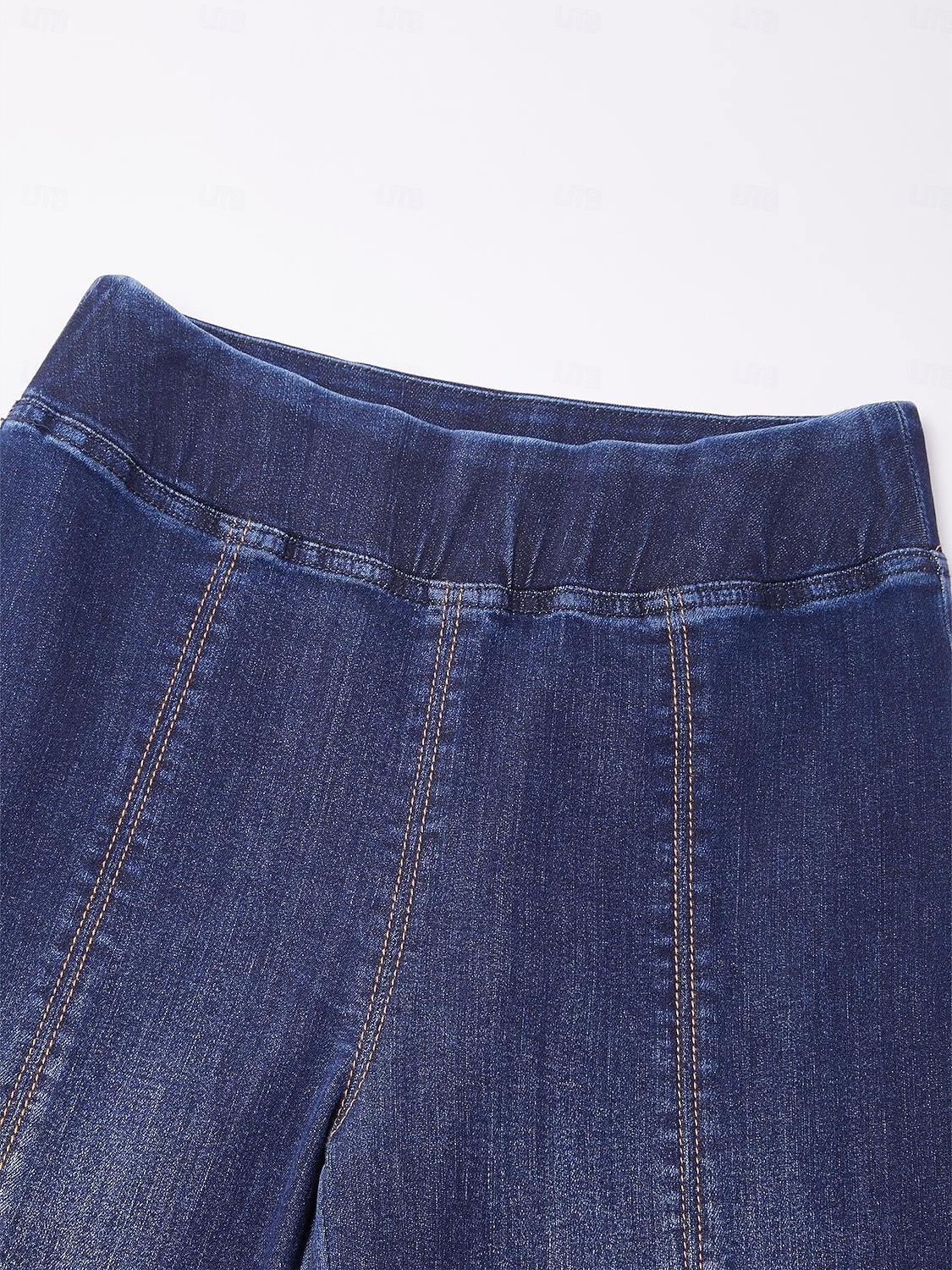 Damen-Jeanshose mit weitem Bein, Stretch-Gummibund vorne, schlankmachender Einsatz, lässig, Urlaub, Alltag, Frühling, Sommer, Herbst 2026 - $113.99 –P12