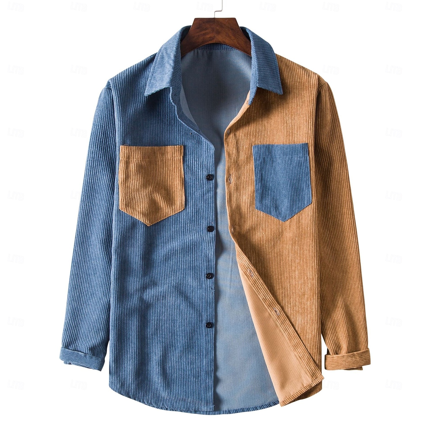 Per uomo Camicia Camicia casual Camicia di Velluto a Coste Camicia con Bottoni Giallo Verde Kaki Manica Lunga Semplice Collo ripiegato Casuale Quotidiano Blocco di colore Abbigliamento Moda del 2026 a $26.99 –P4