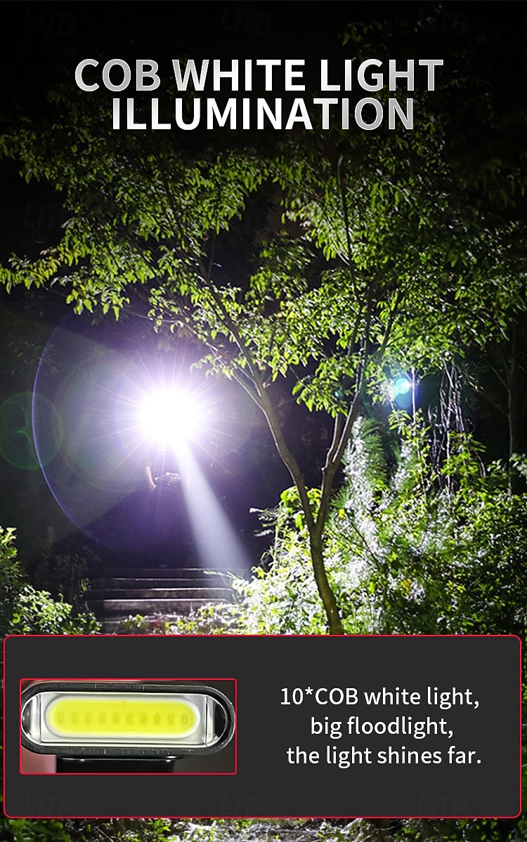 Rechargeable COB Work Light, Super Bright Magnetic LED Flashlight with Pocket Clip, USB-C, 5 Modes with Red & Blue Strobe - Slim Inspection Light for Car Repair, Camping, and Emergency 2025 - $17.99 –P2