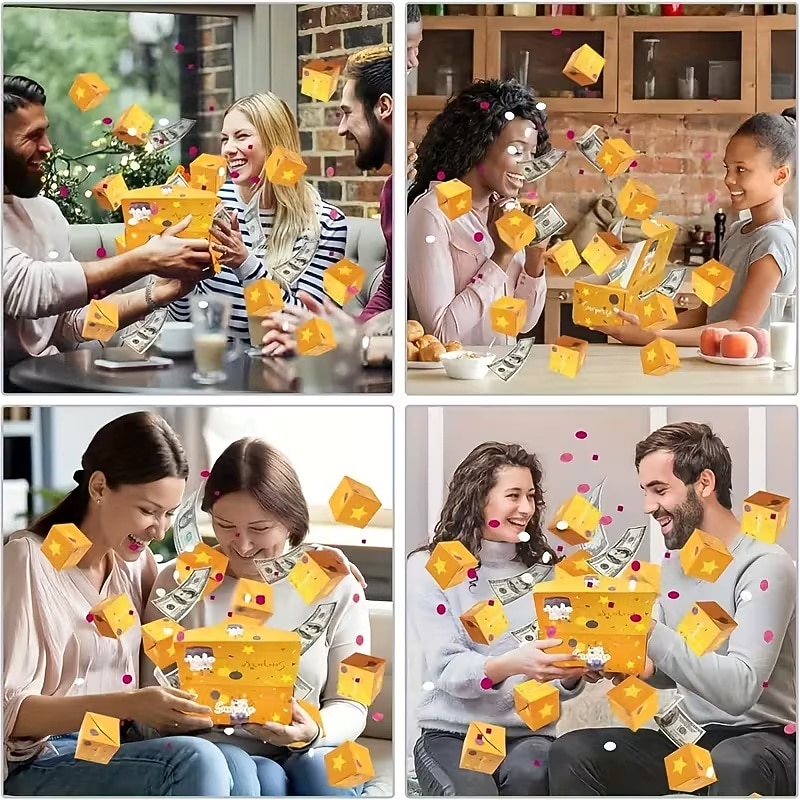 קופסת מתנה קופצת הפתעה קופצת קפיצה לימי הולדת, יום האהבה, חג המולד, חתונות, פסטיבלים, מזומן, פיצוץ, קופסת מעטפה אדומה יוקרתית, קופסת מתנה למסיבה 2026 - $10.99 –P23