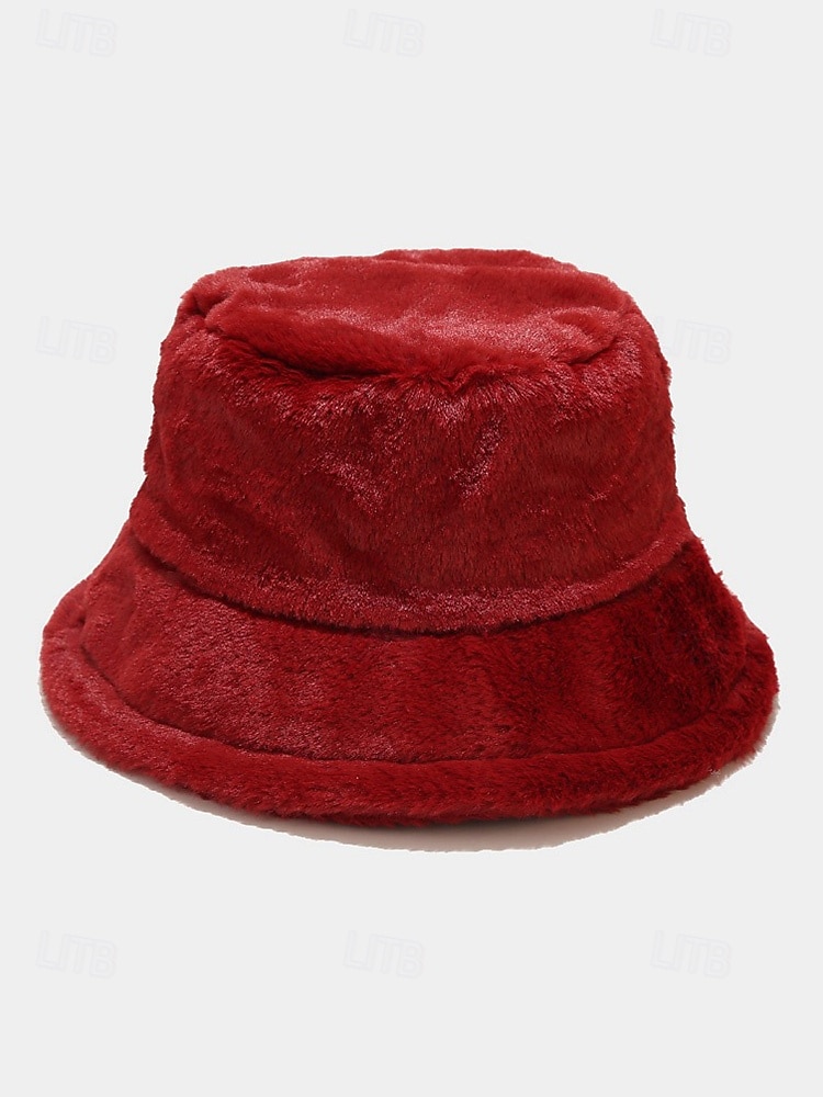 Cappello da pescatore natalizio da donna in pelliccia sintetica, morbido e accogliente, disponibile in più colori: regalo perfetto per le feste del 2026 a $11.99 –P6