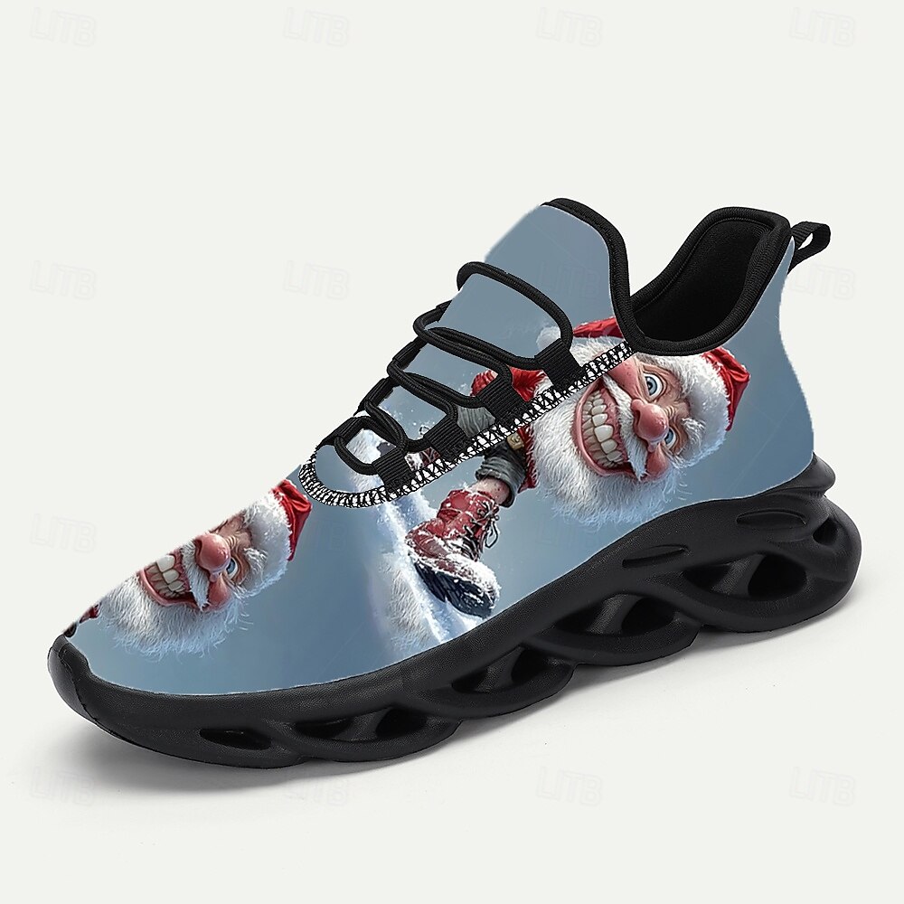 Weihnachtssneaker mit lächelndem Weihnachtsmann-Motiv für fröhliches und festliches Schuhwerk 2026 - $42.99 –P3