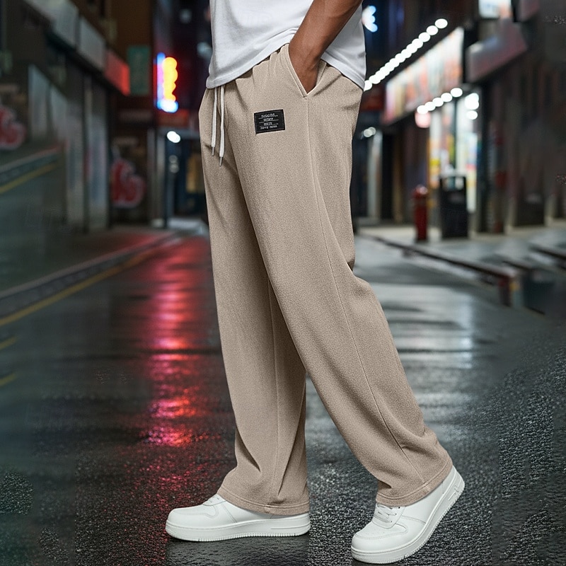 Homens Calças Esportivas Calça de moletom com pernas largas Calças Calças de moletom abertas Com Cordão Cintura elástica Tecido Respirável Comprimento do joelho Esportes Casual Diário Roupa de rua de 2026 por $21.99 –P6
