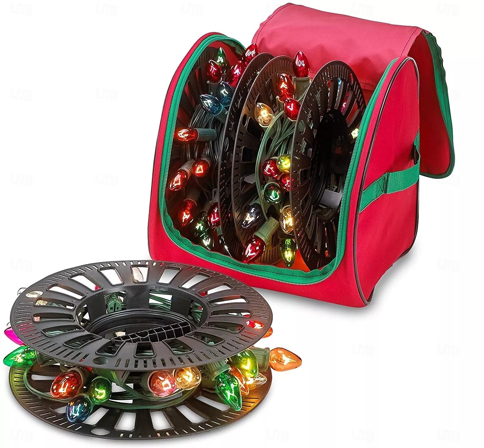 taška na vánoční osvětlení, organizér na vánoční osvětlení z oxfordské látky, taška na vánoční osvětlení pro organizaci kabelů světel bez zamotání, taška na zip &nádoba na sváteční světýlka 2026 - $16.99 –P1
