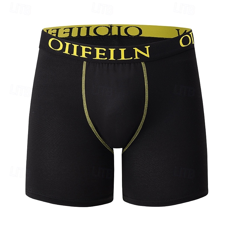 Herr 5st Grundläggande trosor Boxershorts Kalsong Elastisk midja Terylen Mateial som andas Bekväm Färgblock Brev Multifärg 2026 - $17.99 –P4