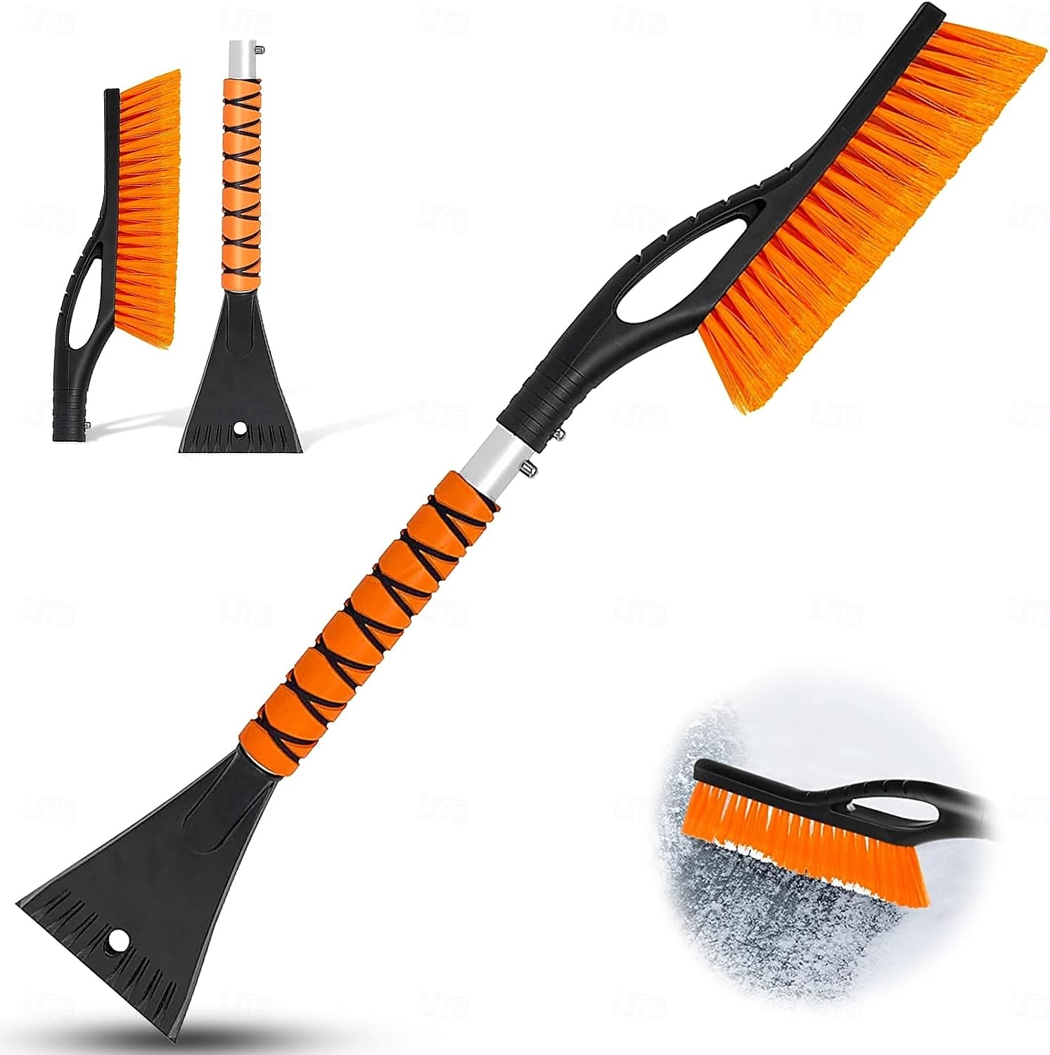 Escova de neve e raspadores de gelo de 27 polegadas para para-brisa de carro, acessórios automotivos masculinos, raspadores de neve removíveis com cabo ergonômico de espuma para carros, caminhões e de 2026 por $13.99 –P1