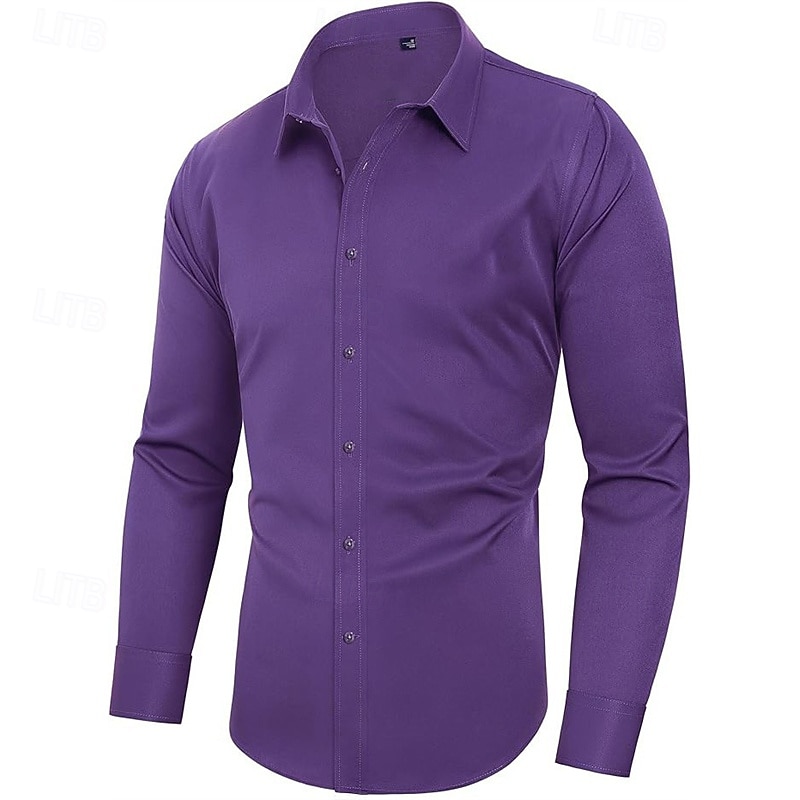 Homens Camisa Social Saia Tecido Casamento Ao ar livre Rosa Claro Preto Branco Verde Claro Manga Longa Aberto para a Lateral Primavera Outono Roupa Puro de 2026 por $24.99 –P12