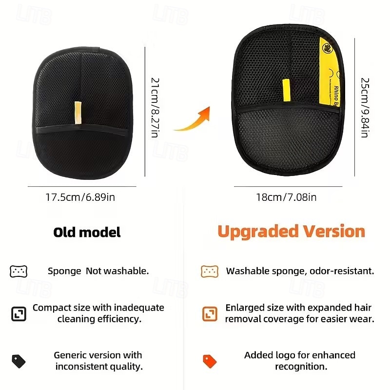 2 ks rukavic na odstraňování chlupů pro domácí mazlíčky, opakovaně použitelné, pratelné pro kočky &nástroj na odstraňování psích chlupů pro hloubkové čištění nábytku, oblečení, koberců a autosedaček 2026 - $13.49 –P9