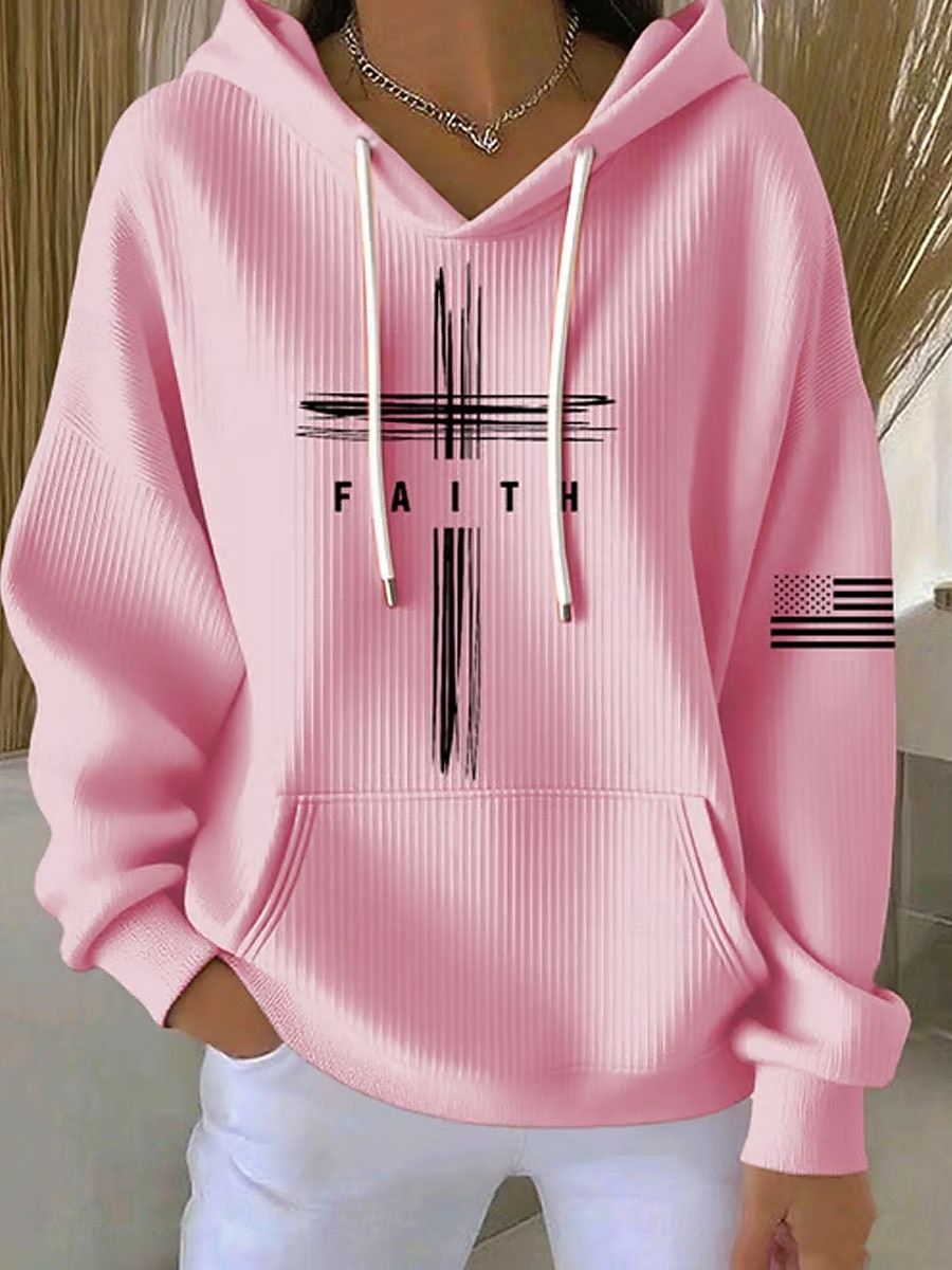 Per donna Felpa con cappuccio Grafico Lettera Casual Manica Lunga Con Cappuccio Top Regolari Casuale Abbigliamento Quotidiano Sportivo Blu Nero Rosa Rosso Autunno Inverno del 2026 a $35.99 –P1