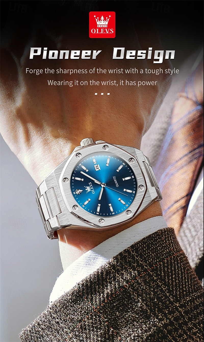 OLEVS Men Quartz Watch Business Luminous Calendar Waterproof Decoration Stainless Steel Watch 2026 - $37.99 –P2