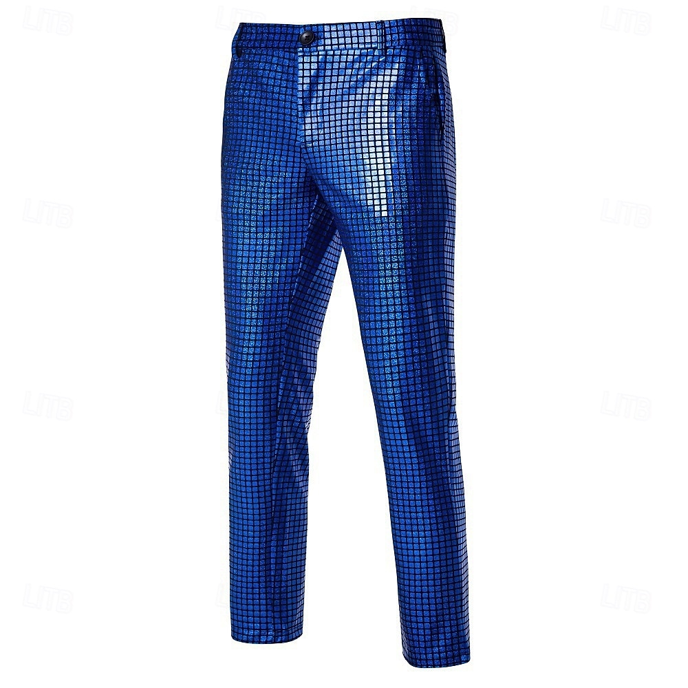 Per uomo Pantaloni Pantaloni Eleganti Pantaloni con paillettes Pantaloni lucidi Pantaloni da ballo Tasca Semplice Comodità Lunghezza intera Feste Affari Quotidiano Moda Streetwear Argento Nero del 2026 a $22.99 –P10