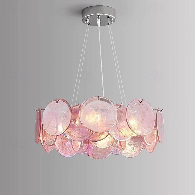 2026年 ピンクのムラーノガラスの円盤のシャンデリア  コレクション – $561.49 –P10