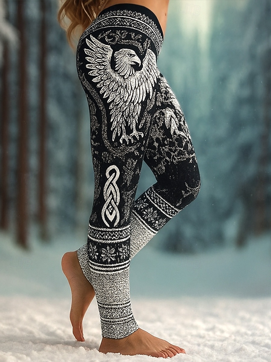 Damen Leggings Urlaub Vintage Ethno-Stil Volle Länge Hohe Taille Grafik Abstrakt 3D-Druck Schnelltrocknend Atmungsaktivität Weich Hohe Elastizität Täglich Heim Outdoor Dunkel Braun Schwarz Beige 2026 - $21.99 –P1