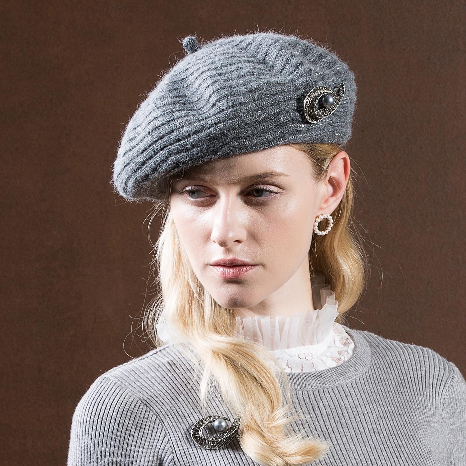 Hats synthetic fibre Beret Hat Floppy Hat Casual Holiday Classical Classic With Crystals Pure Color Headpiece Headwear 2026 - $28.99 –P6
