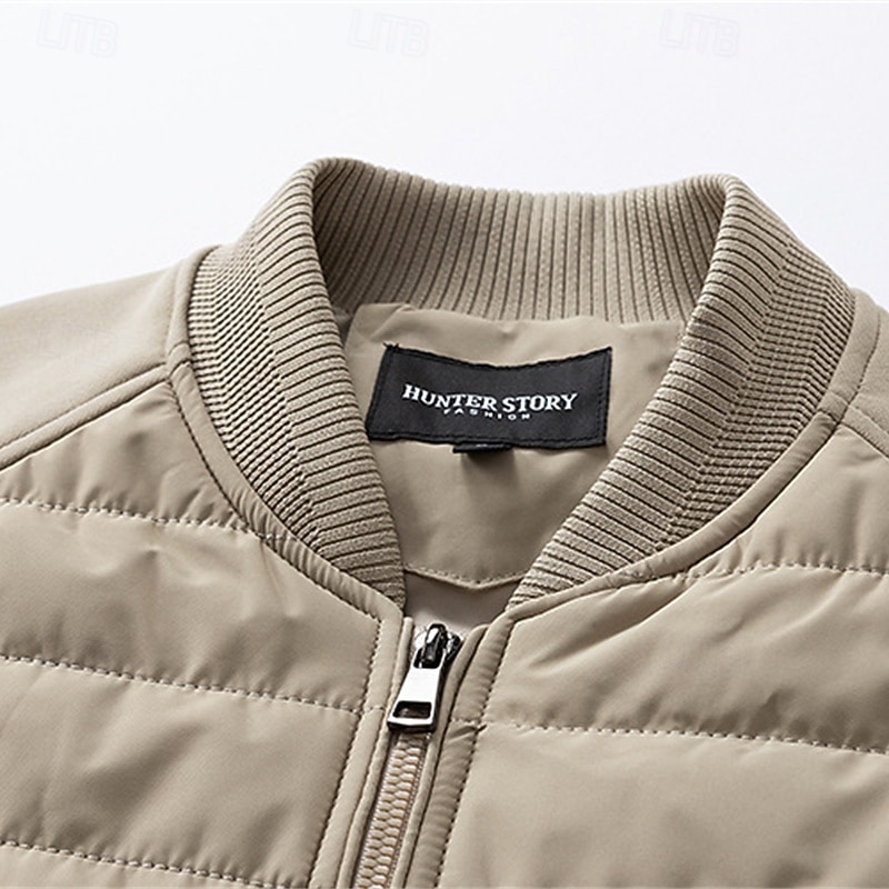 Men's Winter Coat Quilted Jacket Padded Jacket Pocket Quilted Polyster Outdoor Casual Daily Regular Fashion Streetwear Contemporary Thermal Warm Winter Solid Color Black Khaki Army Green Puffer Jacket 2026 - $65.99 –P6