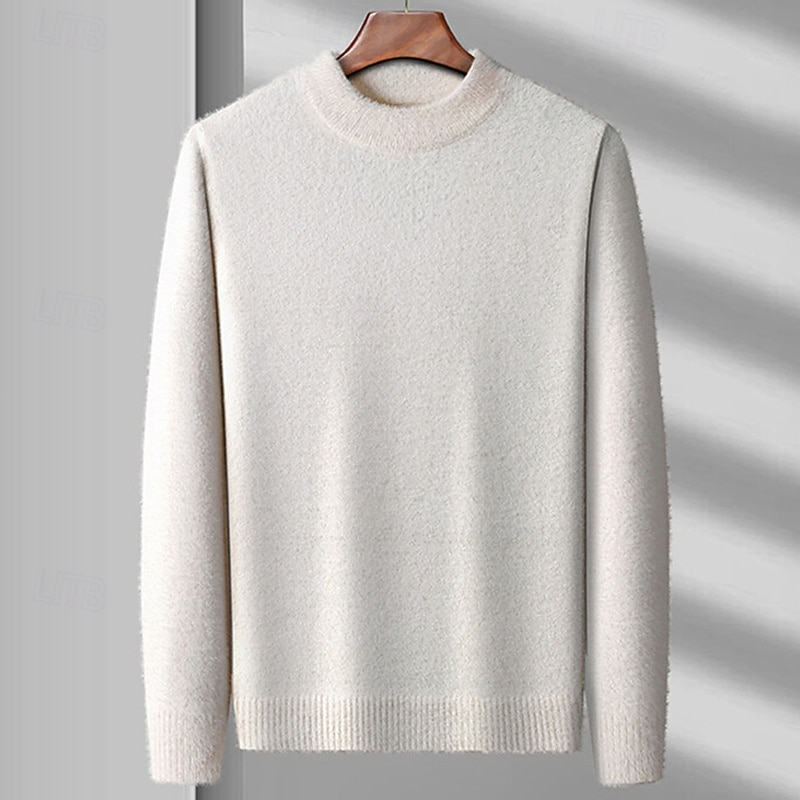 Miesten Neulepusero Neulottu villapaita Joustin Neuloa Tavalliset topit Kudottu Tavallinen Tiukka pyöreä kaula-aukko Muoti Perus Loma Arki-asut Vaatetus Syksy Talvi Laivaston sininen Sininen M L XL 2026 - $36.99 –P10