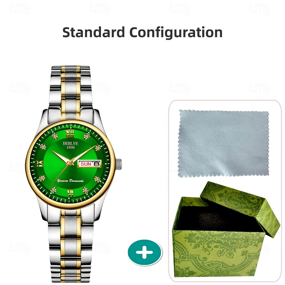 Dames Quartz Horloge Is Modieus Casual en Elegante met Een Rhinestone Digitale Schaal en Dubbele Kalender Luminous Wijzerplaat - De Beste Moederdag Cadeau Keuze voor Dames 2026 - $18.99 –P6