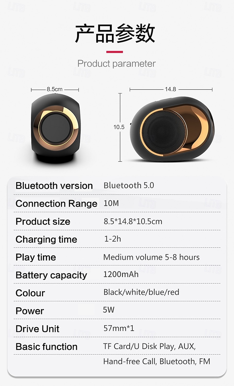 2025 New Wireless Speaker Supporting Multiple Playback Modes Wireless/TF Card/USB Playback High Volume Long Battery Life Stereoscopic Sound Effects To Fill The Event Atmosphere Suitable for Smar 2025 - $24.99 –P14