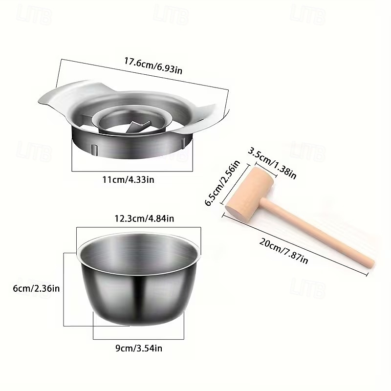 2026年 3 in 1 ザクロ皮むきツール（ハンマー付き） - 頑丈な 304 ステンレススチール製ミートピッカー、フルーツオープニングナイフ &セパレーター - 家庭用キッチン用手動ザクロピッカー  コレクション – $31.99 –P12