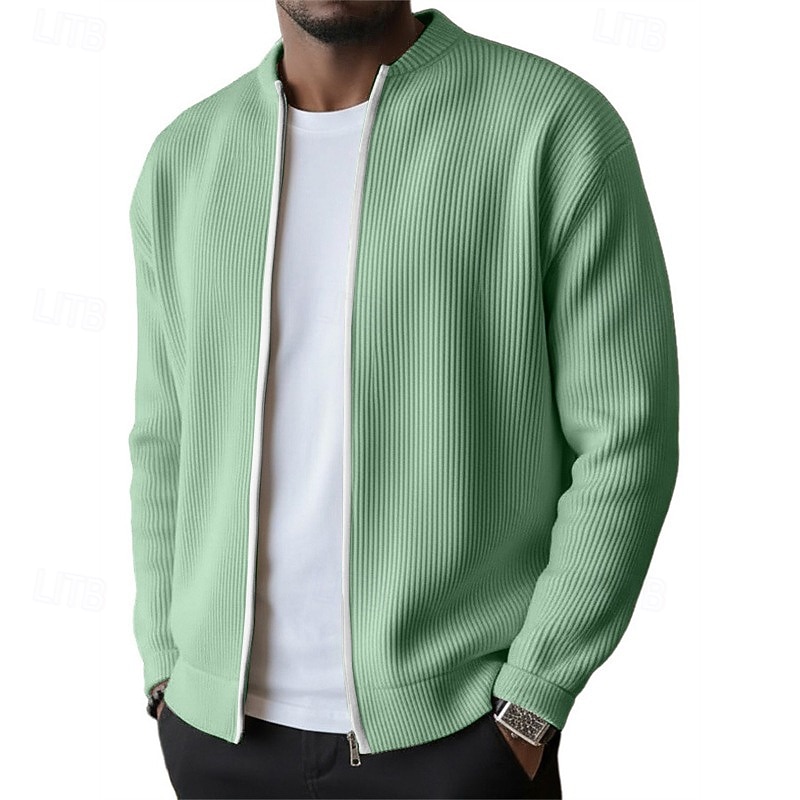 Муж. Легкая куртка Вельветовый пиджак Повседневная куртка Отпуск Повседневные Дышащий Карман Весна Осень Полотняное плетение Мода Классика Воротник-стойка Обычная 2026 - $35.99 –P7