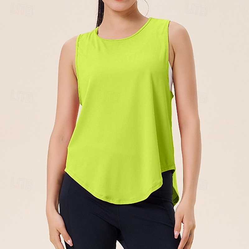 Women's Solid Colored Tank Top Workout Tops Loose Fit Elastic Sweat-Wicking Breathable Tennis Pickleball Yoga Crew Neck Top White Black Pink Tennis Clothing 2026 - $17.99 –P1