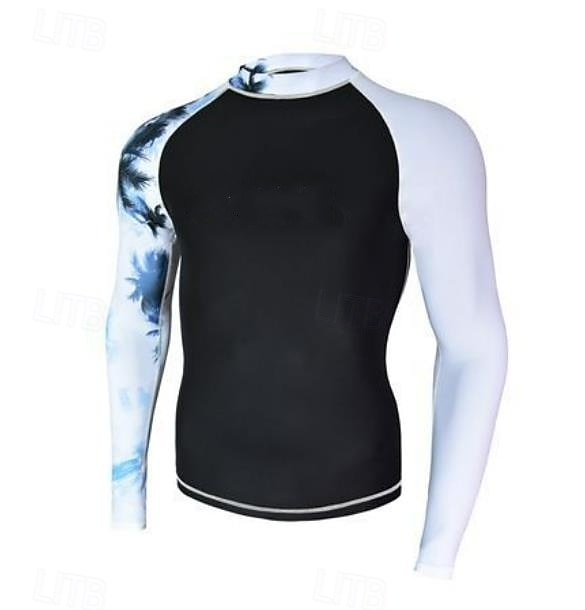 Herre Rash-guard Svømmeskjorte UPF50+ Hurtigtørkende Lettvekt Langermet Ikke-Klø Klær Badedrakt Surfing Strand Vannsport Svømming Lapper Sommer 2025 - $30.99 –P17