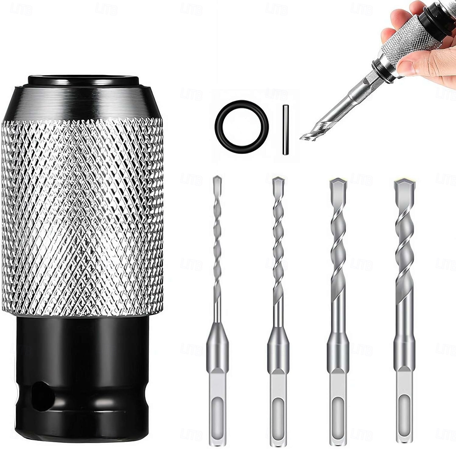 set di utensili adattatori per martello perforatore portatile con 2/3/4 punte per trapano a percussione - testa di conversione per chiave elettrica, anticorrosione &antiruggine, ideale per progetti di del 2026 a $15.99 –P5