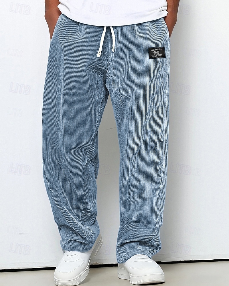 Férfi Melegítőnadrágok Nadrág Kordbársony Nadrág Zsinór Zseb Rugalmas derék Sima Mokaszinok Szabadtéri sport Napi Divat Alkalmi Medence Sötétbarna Mikroelasztikus 2026 - $26.99 –P9