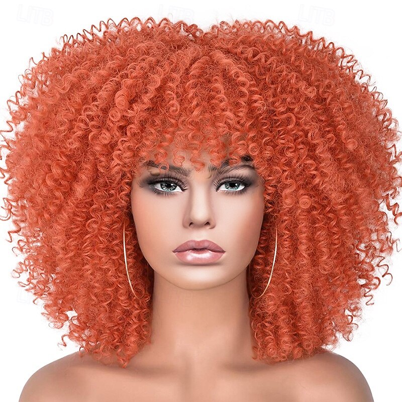 Carnival Wig 2026 Blonde Pink Red Afro Afro Curly Short Synthetic Festival Wig Mardi Gras Parade Cosplay Costume Hair for Women 2026 - $23.99 –P3