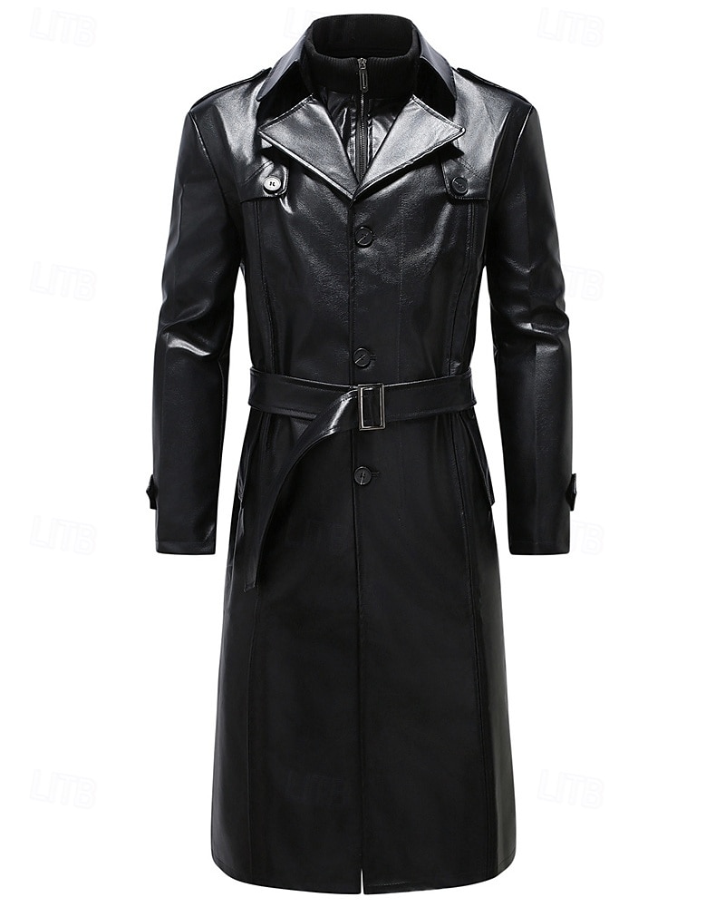 Ανδρικά Jeci Piele Μπουφάν Biker Μπουφάν μοτοσικλέτας Διακοπές Καθημερινά Αντιανεμικό Διατηρείτε Ζεστό Τσέπη Φθινόπωρο Χειμώνας Σκέτο Μοντέρνα Κλασσικό Πέτο Μακρύ Μαύρο Σακάκια 2026 - $102.99 –P2