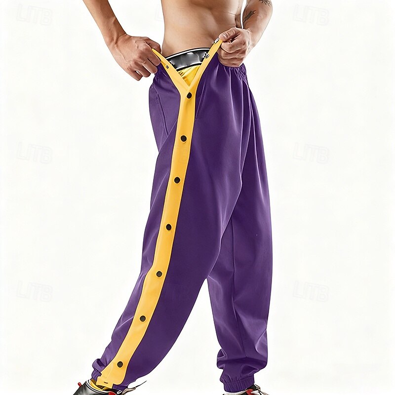 Voor heren Joggingbroeken Broek wegscheuren Broek Trekkoord Zak Elastische taille Kleurenblok Comfort Buitensporten Dagelijks Modieus Casual blauw Zwart / Wit Micro-elastisch 2026 - $22.99 –P5