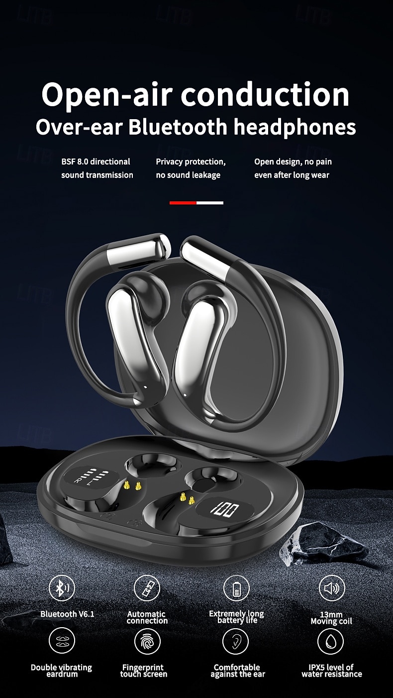 Intelligent AI Translation Earbuds Private-Mould OWS Semi-In-Ear Sports Earhook Bluetooth Earphones Extra-Long Battery Life Valentine's Day Gift 2026 - $26.99 –P1