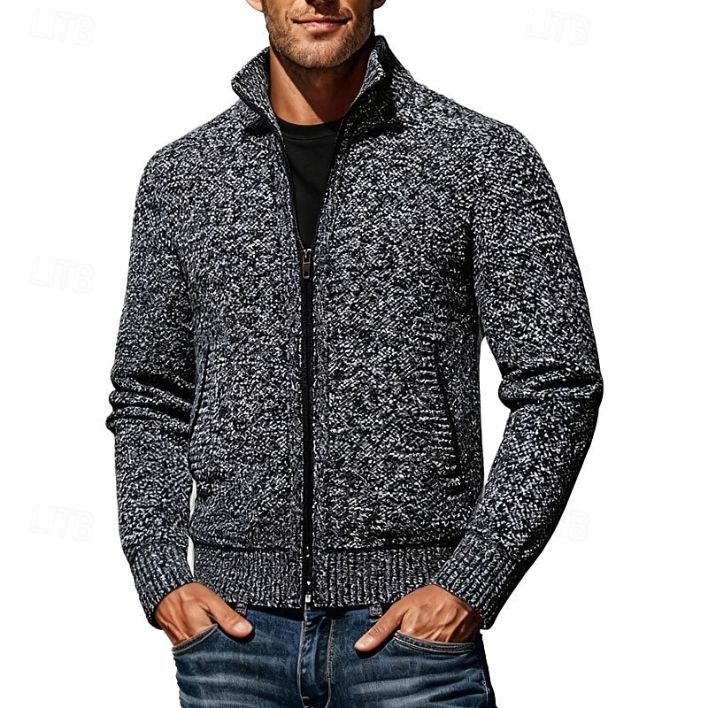 Herr Jacquard tröja Tröja Cardigan Tröja Ribbad Sticka Vanliga toppar Stickat Slät V-hals Semester Mode Företag Ledigt Kläder Vår & Höst Höst vinter Svart Vinröd M L XL 2026 - $30.99 –P4