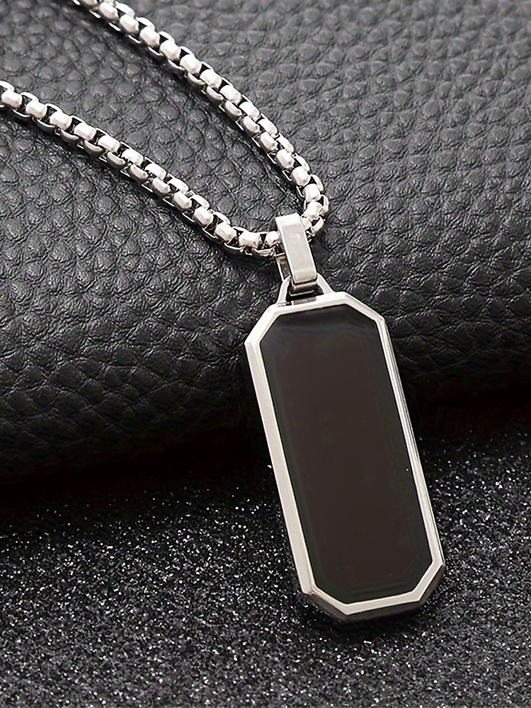 Miesten ruostumattomasta teräksestä valmistettu riipuskaulakoru – mustasta onyksista valmistettu kuusikulmainen muotoilu, tyylikäs ketju, täydellinen sekä rentoon että juhlavaan käyttöön. 2026 - $7.99 –P4